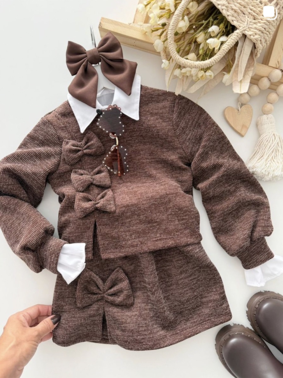 Conjunto Tricô Lacinhos